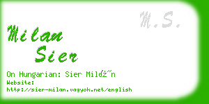 milan sier business card